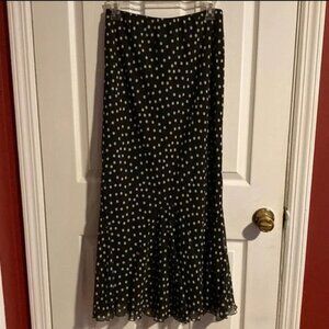 VINTAGE Y2K Chadwick’s Maxi Skirt Spring Summer Black Polka Dots Sz. 8